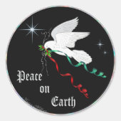 Weiße Taube Runder Aufkleber (Vorderseite)