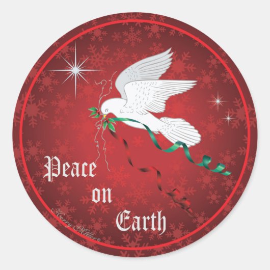 Weiße Taube Runder Aufkleber (Vorderseite)