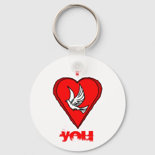 Weiße Taube Schlüsselanhänger (Vorderseite)