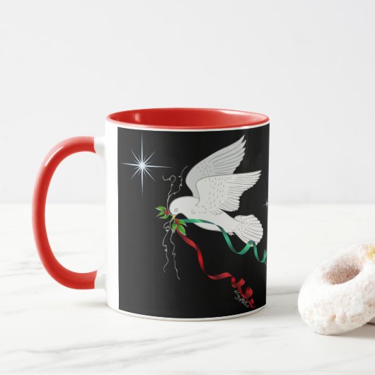 Weiße Taube Tasse (Mit Donut)