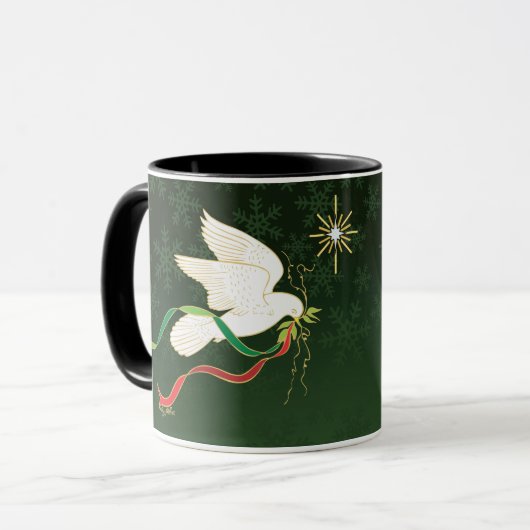 Weiße Taube Tasse (Vorderseite Links)