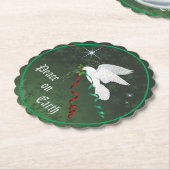 Weiße Taube Untersetzer (angewinkelt)