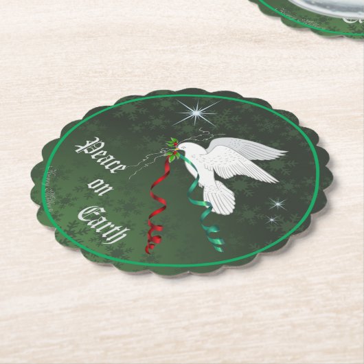 Weiße Taube Untersetzer (angewinkelt)