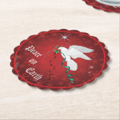 Weiße Taube Untersetzer (angewinkelt)