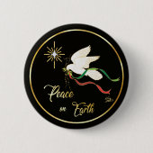 Weiße Taube-Weltfrieden Button (Vorderseite)