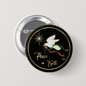 Weiße Taube-Weltfrieden Button (Vorne & Hinten)