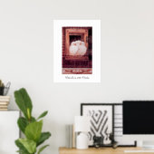 WEIßE TAUBEN AM FENSTER, anique rot pink Poster (Heimbüro)
