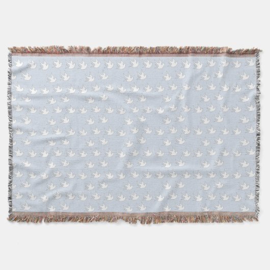 Weiße Tauben auf blass blau Decke (Vorderseite)