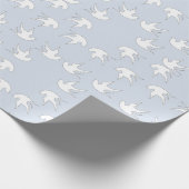 weiße Tauben auf blau Geschenkpapier (Ecke)