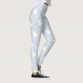 weiße Tauben auf blau Leggings (Rechts)