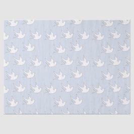 weiße Tauben auf blau Seidenpapier