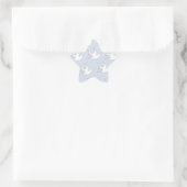 weiße Tauben auf blau Stern-Aufkleber (Tasche)