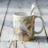 Weiße Tauben Cottage-Garten Kaffeetasse