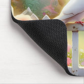 Weiße-Tauben-Cottage-Garten Mousepad (Ecke)