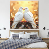 Weiße Tauben der Liebe Leinwanddruck (Insitu (Schlafzimmer))