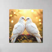 Weiße Tauben der Liebe Leinwanddruck (Vorderseite)