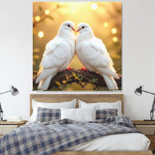 Weiße Tauben der Liebe Leinwanddruck (Insitu (Schlafzimmer))