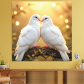Weiße Tauben der Liebe Leinwanddruck (Insitu (Wohnzimmer))