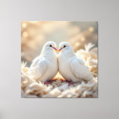 Weiße Tauben der Liebe Leinwanddruck (Vorderseite)