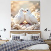 Weiße Tauben der Liebe Leinwanddruck (Insitu (Schlafzimmer))