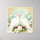 Weiße Tauben der Liebe Leinwanddruck (Vorderseite)