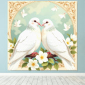 Weiße Tauben der Liebe Leinwanddruck (Insitu (Holzboden))