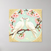 Weiße Tauben der Liebe Leinwanddruck (Vorderseite)