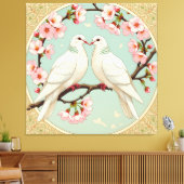 Weiße Tauben der Liebe Leinwanddruck (Insitu (Wohnzimmer))