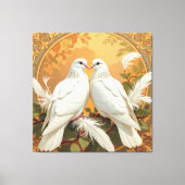 Weiße Tauben der Liebe Leinwanddruck (Vorderseite)