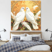 Weiße Tauben der Liebe Leinwanddruck (Insitu (Schlafzimmer))