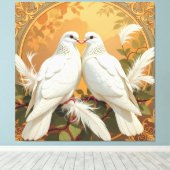 Weiße Tauben der Liebe Leinwanddruck (Insitu (Holzboden))