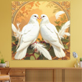 Weiße Tauben der Liebe Leinwanddruck (Insitu (Wohnzimmer))