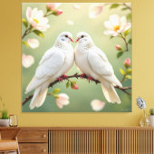 Weiße Tauben der Liebe Leinwanddruck (Insitu (Wohnzimmer))