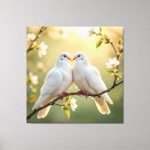 Weiße Tauben der Liebe Leinwanddruck (Vorderseite)