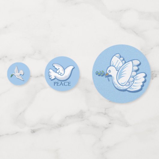 Weiße Tauben des Friedens Konfetti (Rückseiten)