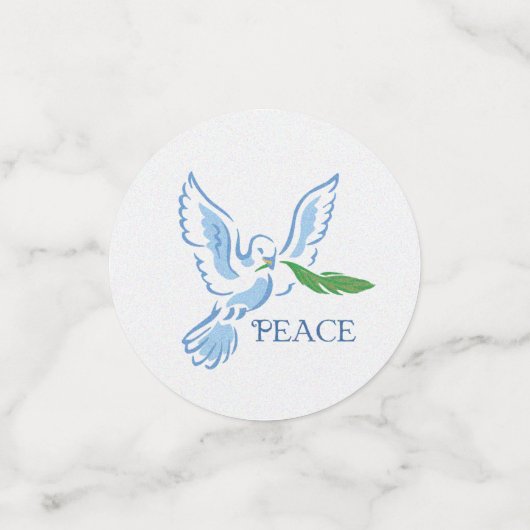 Weiße Tauben des Friedens Konfetti (Klein Vorderseite)