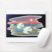 Weiße Tauben fliegen Mousepad (Mit Mouse)