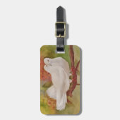 Weiße Tauben Gepäckanhänger (Vorderseite vertikal)