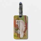 Weiße Tauben Gepäckanhänger (Rückseite vertikal)