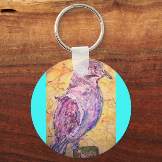 Weiße Taubenkunst Schlüsselanhänger (Vorderseite)