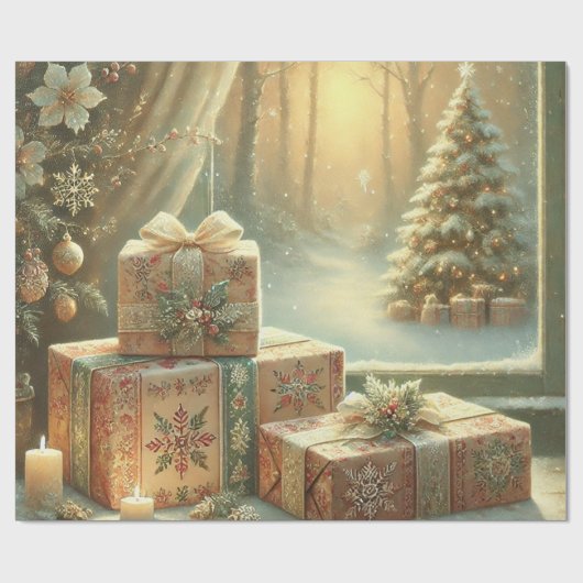 weiße Taufe Geschenkpapier (Flach)