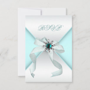 Weiße Teal Sweet 16 Party RSVP Karte