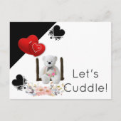 Weiße Teddybären der Postkarte (Vorderseite)