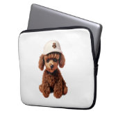 Weiße Teetasse Pudel Mappe Laptopschutzhülle (Vorderseite Links)