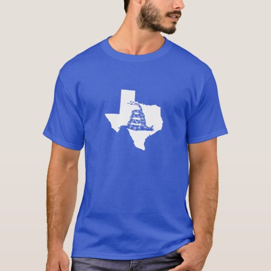 Weiße Texas-Form mit Gadsden-Schlange T-Shirt (Vorderseite)