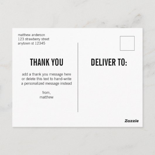 Weiße Textmütter Vielen Dank Abschluss Postkarte (Rückseite)