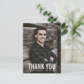 Weiße Textmütter Vielen Dank Abschluss Postkarte (Stehend Vorderseite)