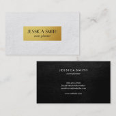 Weiße Textur / metallisches Gold Visitenkarte (Vorne/Hinten)