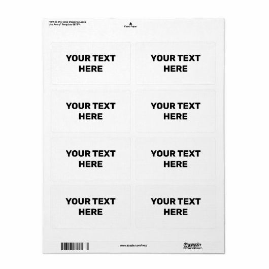 WEISSE TEXTURE EINFACHE MINIMAL-TEXT-STYLE-ETIKETT (Vorne)