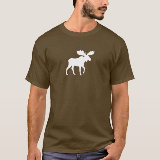 Weiße Tier-wildes Tier der Elch-Silhouette-| T-Shirt (Vorderseite)